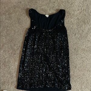 Black Sequin jcrew j. Crew like new tank top m super cute New Year’s Eve nye!